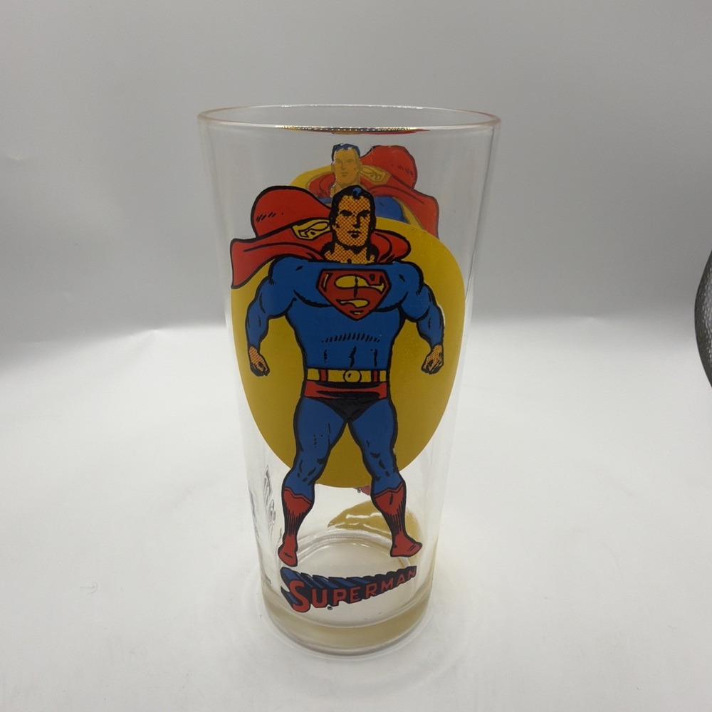 1976 Pepsi Super Series Superman NPP Drinking Glass
